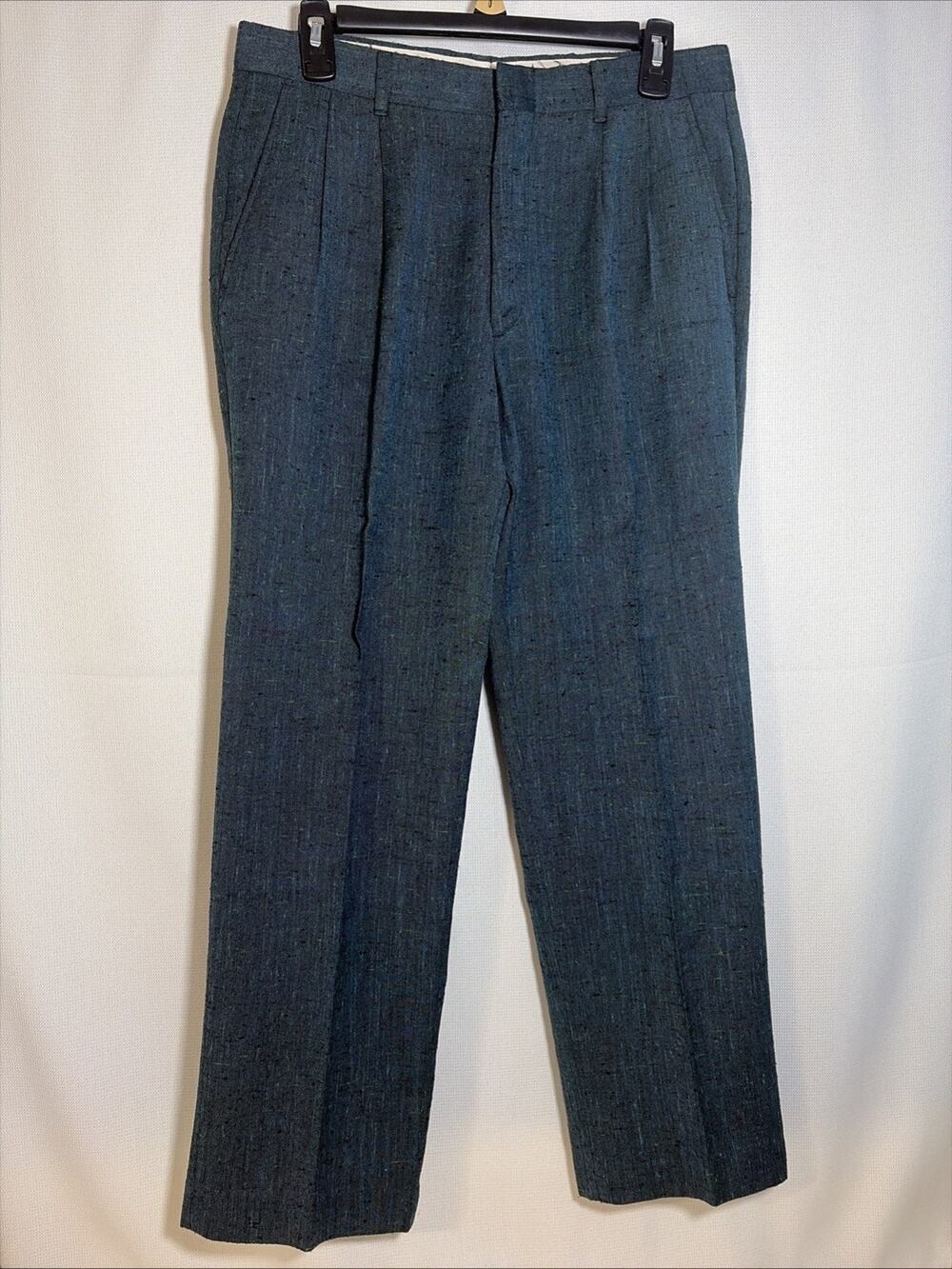 Vintage Oakton Limited Men’s Pleated Dress Pants Tweed Flecked 32x30